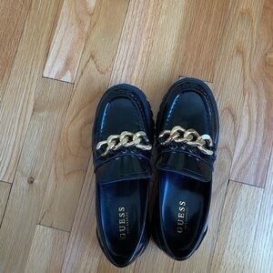 Guess Black Shoes with Gold Chain Detail